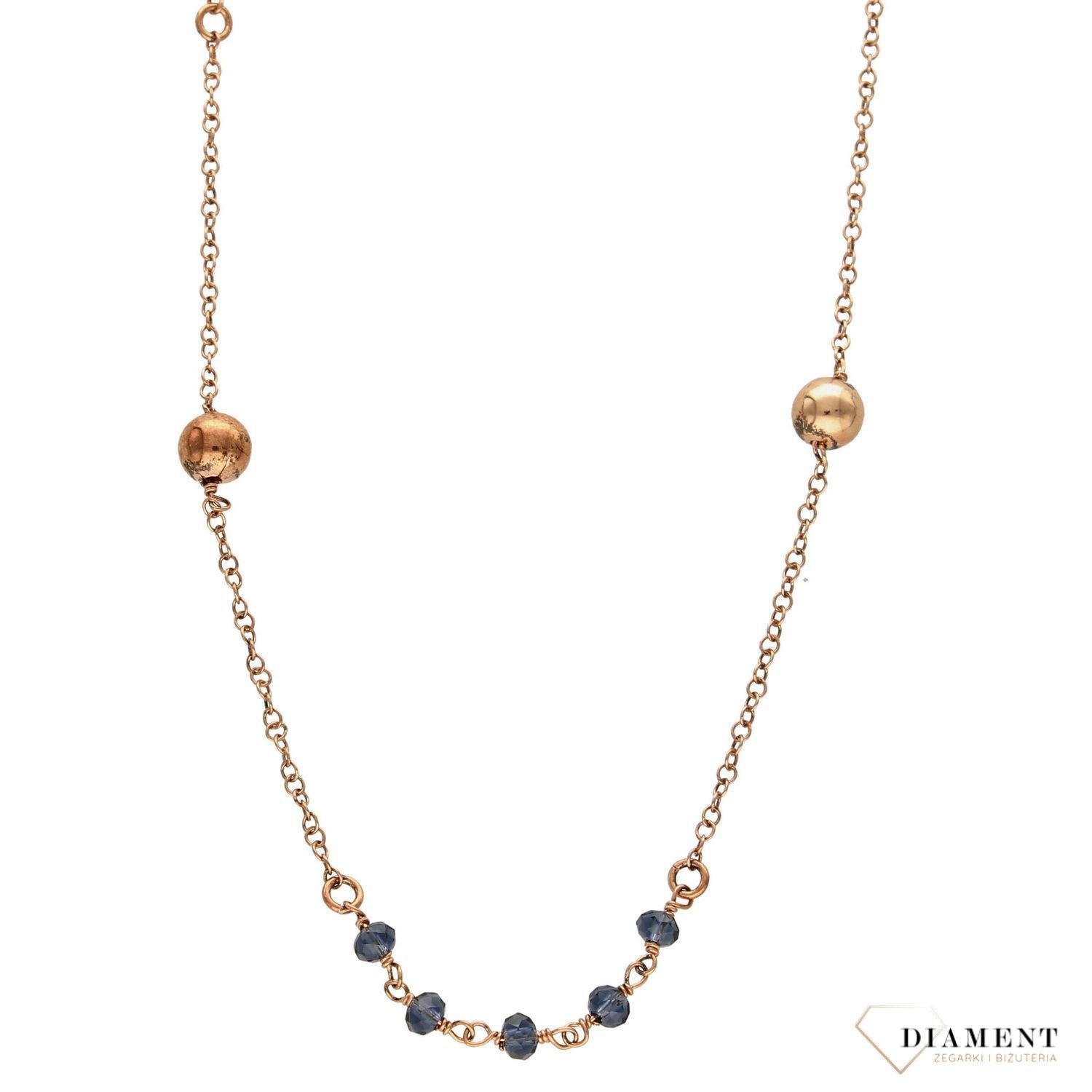 Naszyjnik srebrny długi granatowe koraliki Dall'Acqua C RM 20088 M 0107.jpg